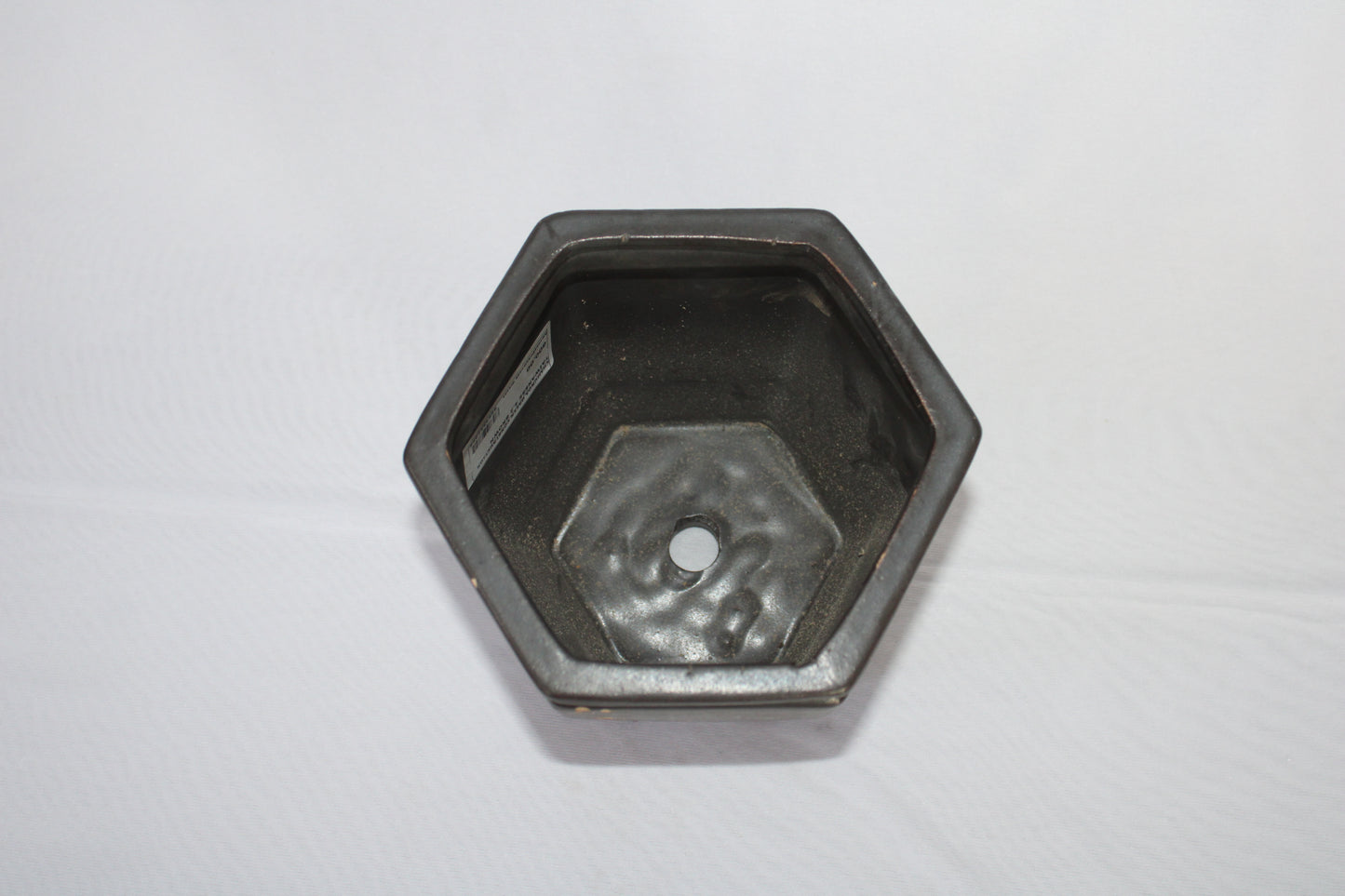 Imported Taiwanese Hexagonal Bonsai Pot | Premium Ceramic Bonsai Planter (Green & Matte Brown) | Artistic Glazed Bonsai Container