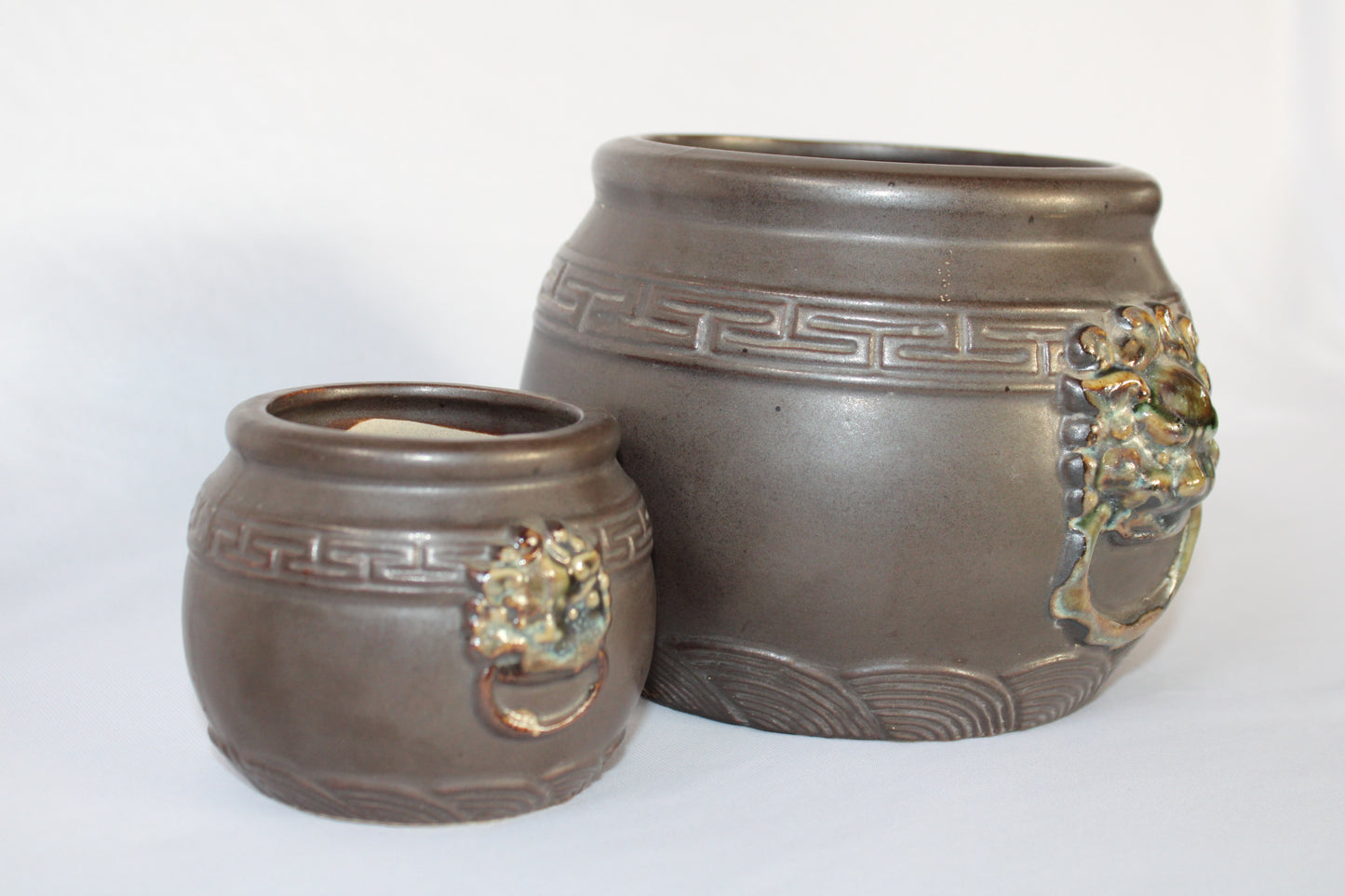 Premium Taiwanese Ceramic Bonsai Pot with Antique Glaze & Handcrafted Lion Design | Luxury Planter for Bonsai & Indoor Decor
