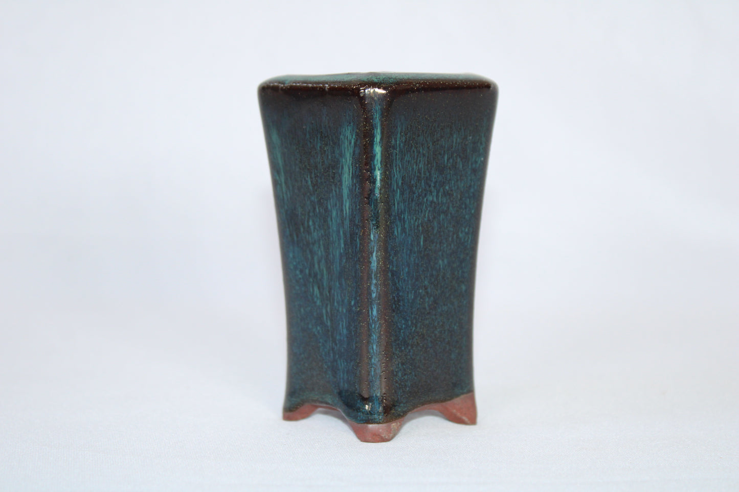 Premium Cascade Ceramic Bonsai Pot | Tall Vertical Design | Imported Glazed Bonsai Planter | Deep Green Finish with Drainage Hole