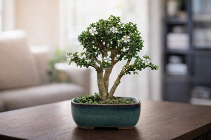 Malpighia Coccigera Mame Bonsai | Mini Flowering Bonsai Tree | Indoor/Outdoor Decorative Plant with White Flowers