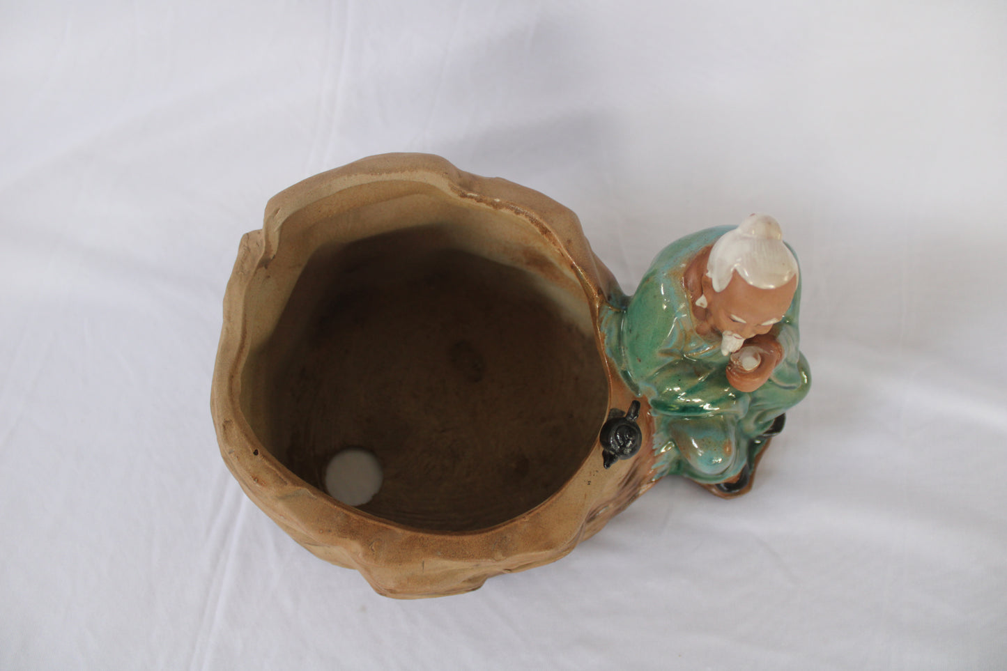 Japanese Style Tall Bonsai Pot | Premium Ceramic Square Planter | Green & Brown Finish