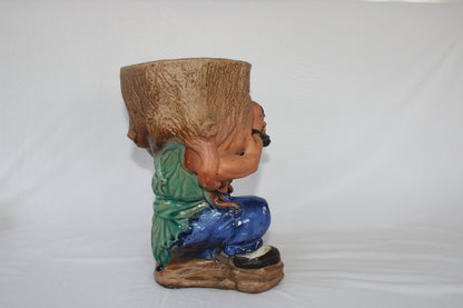 Japanese Figurine Bonsai Pot | Artistic Ceramic Bonsai Planter | Unique Decorative Pot