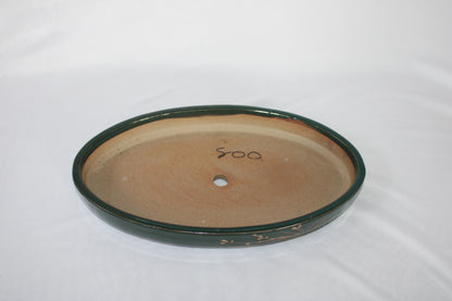 Premium Handmade Taiwanese Oval Bonsai Pot | Glazed Ceramic | Traditional Landscape Design | Shallow Tray Planter for Bonsai