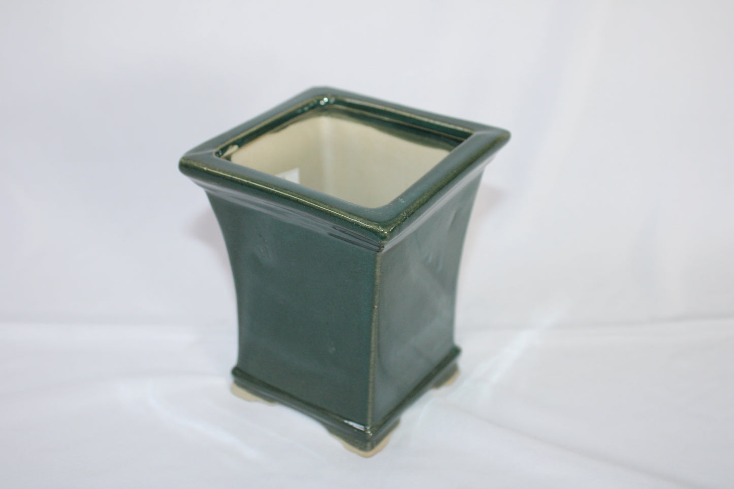 Imported Taiwanese Tall Bonsai Pot | Premium Ceramic Bonsai Planter | Glossy Green & Matte Brown Finish