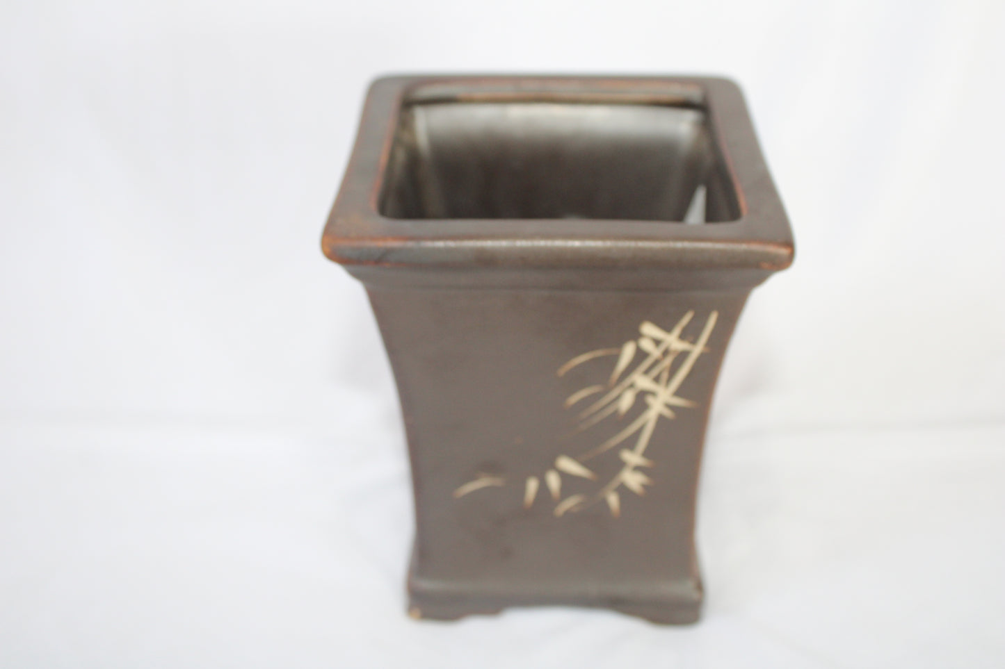 Imported Taiwanese Tall Bonsai Pot | Premium Ceramic Bonsai Planter | Glossy Green & Matte Brown Finish