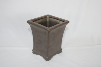 Imported Taiwanese Tall Bonsai Pot | Premium Ceramic Bonsai Planter | Glossy Green & Matte Brown Finish