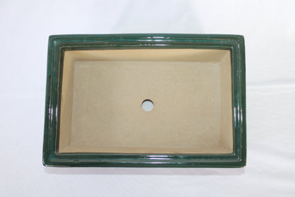 Imported Taiwanese Rectangular Bonsai Pot | Premium Ceramic Bonsai Tray (Green & Matte Brown Variants) | Artistic Glazed Planter