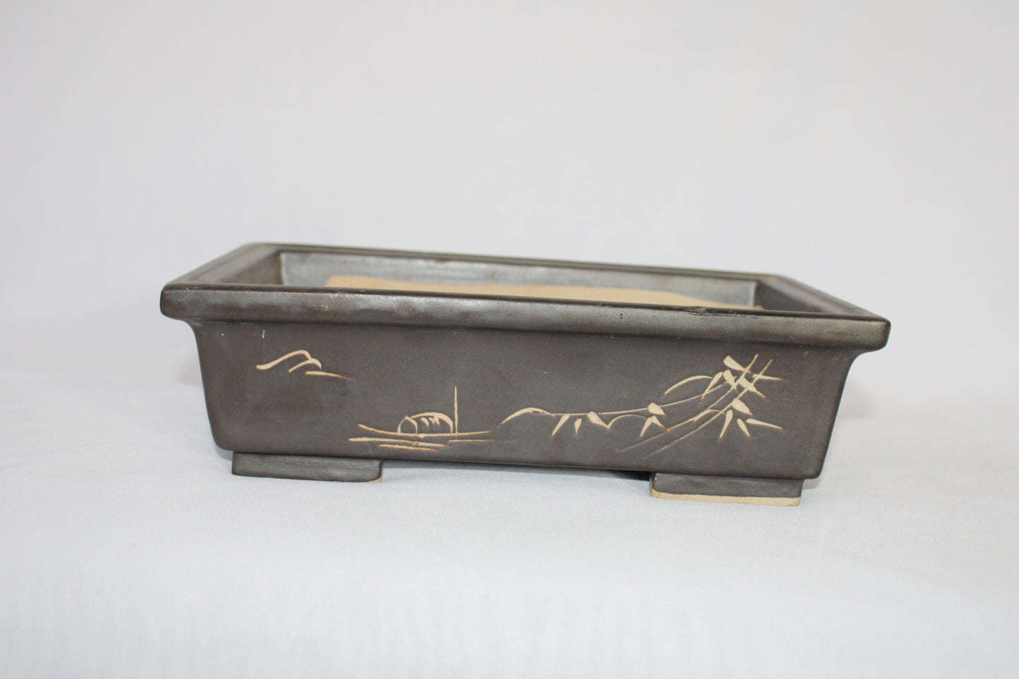 Imported Taiwanese Rectangular Bonsai Pot | Premium Ceramic Bonsai Tray (Green & Matte Brown Variants) | Artistic Glazed Planter