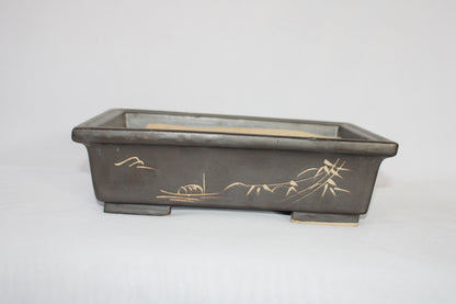 Imported Taiwanese Rectangular Bonsai Pot | Premium Ceramic Bonsai Tray (Green & Matte Brown Variants) | Artistic Glazed Planter