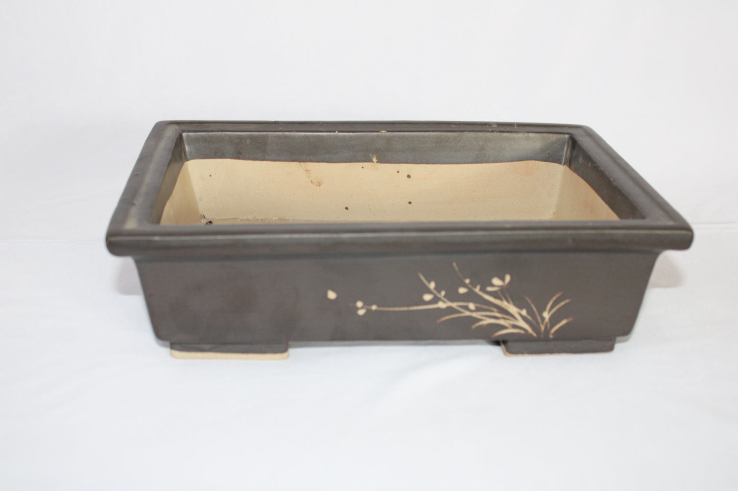 Imported Taiwanese Rectangular Bonsai Pot | Premium Ceramic Bonsai Tray (Green & Matte Brown Variants) | Artistic Glazed Planter