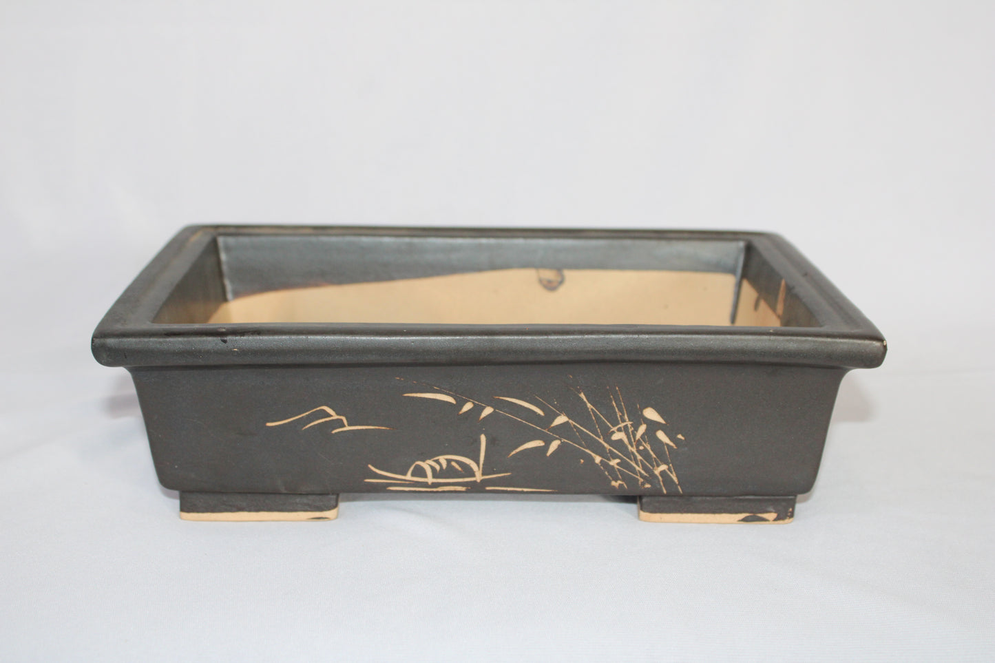 Imported Taiwanese Rectangular Bonsai Pot | Premium Ceramic Bonsai Tray (Green & Matte Brown Variants) | Artistic Glazed Planter