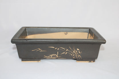 Imported Taiwanese Rectangular Bonsai Pot | Premium Ceramic Bonsai Tray (Green & Matte Brown Variants) | Artistic Glazed Planter