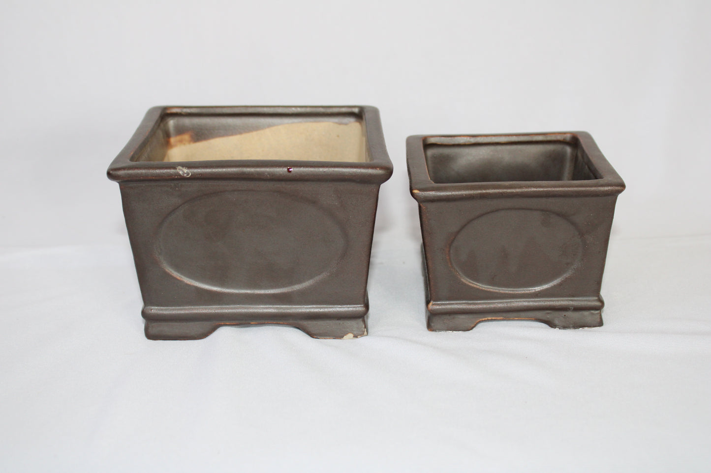 Premium Taiwanese Ceramic Bonsai Pot – Handcrafted Square Planter with Elegant Botanical Design | Ideal for Bonsai & Indoor Plants