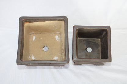Premium Taiwanese Ceramic Bonsai Pot – Handcrafted Square Planter with Elegant Botanical Design | Ideal for Bonsai & Indoor Plants