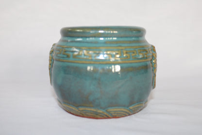 Premium Taiwanese Ceramic Bonsai Pot with Antique Glaze & Handcrafted Lion Design | Luxury Planter for Bonsai & Indoor Decor