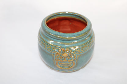 Premium Taiwanese Ceramic Bonsai Pot with Antique Glaze & Handcrafted Lion Design | Luxury Planter for Bonsai & Indoor Decor