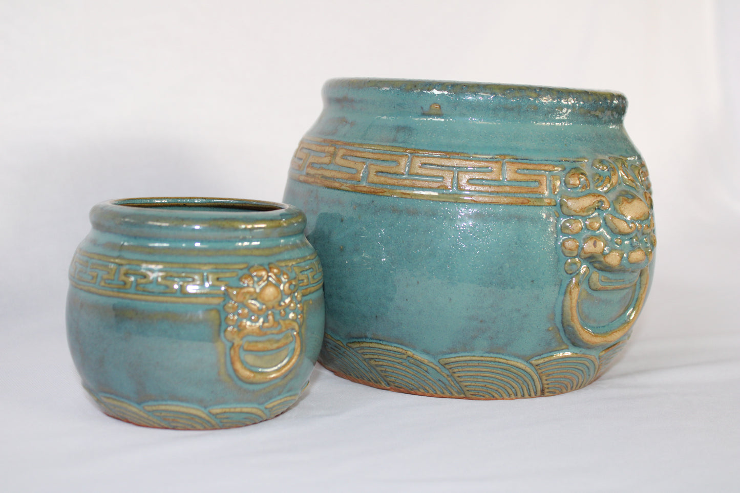 Premium Taiwanese Ceramic Bonsai Pot with Antique Glaze & Handcrafted Lion Design | Luxury Planter for Bonsai & Indoor Decor