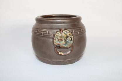 Premium Taiwanese Ceramic Bonsai Pot with Antique Glaze & Handcrafted Lion Design | Luxury Planter for Bonsai & Indoor Decor