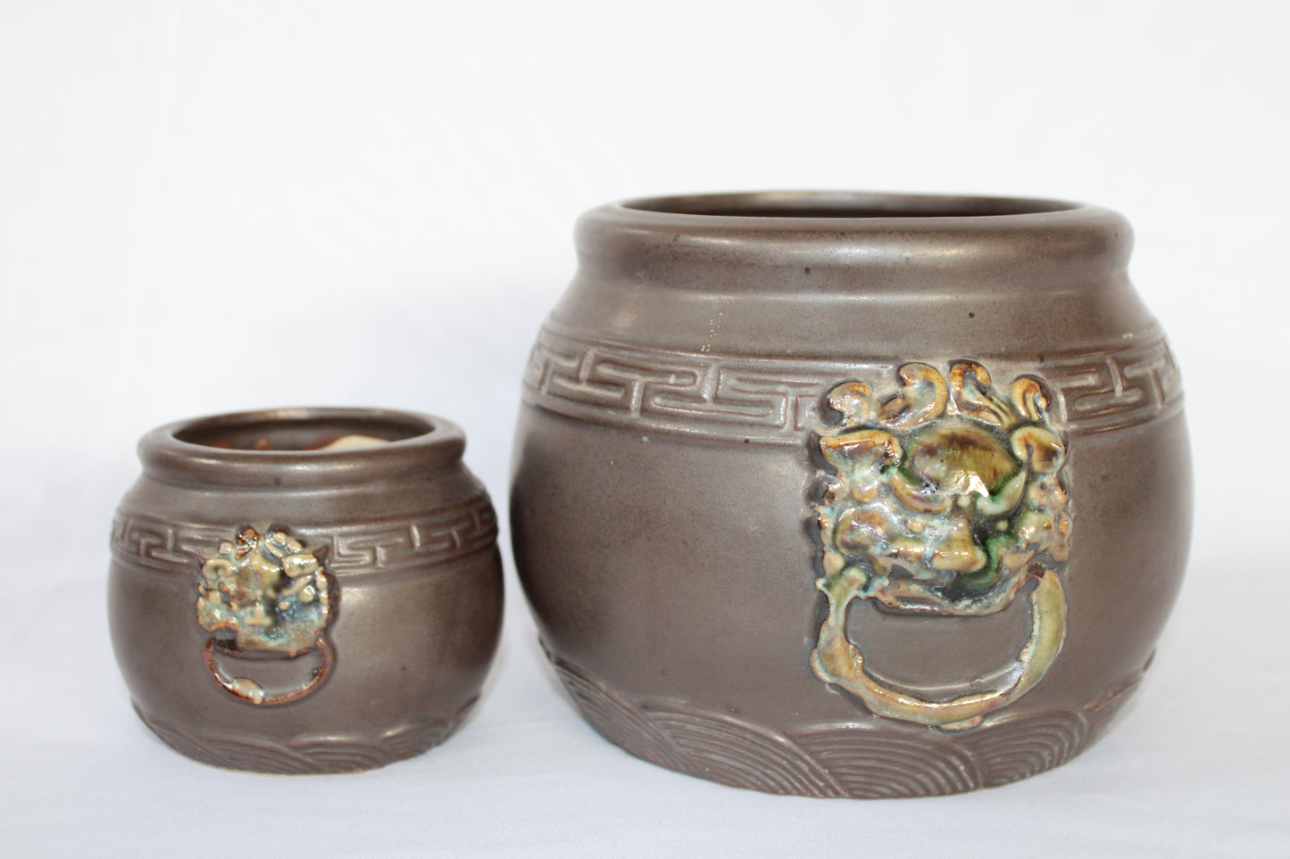Premium Taiwanese Ceramic Bonsai Pot with Antique Glaze & Handcrafted Lion Design | Luxury Planter for Bonsai & Indoor Decor