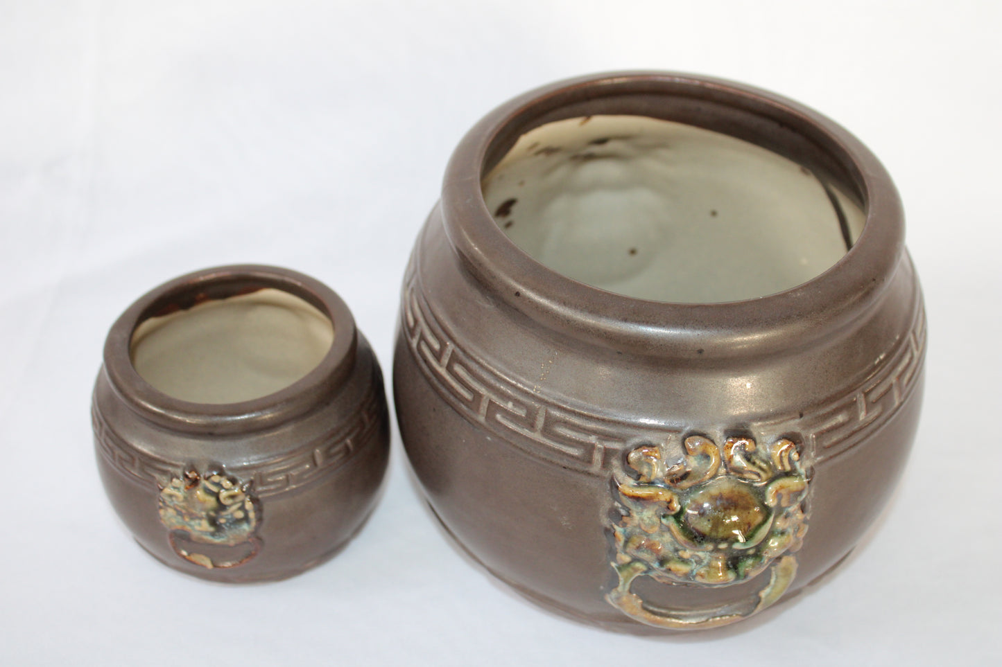 Premium Taiwanese Ceramic Bonsai Pot with Antique Glaze & Handcrafted Lion Design | Luxury Planter for Bonsai & Indoor Decor