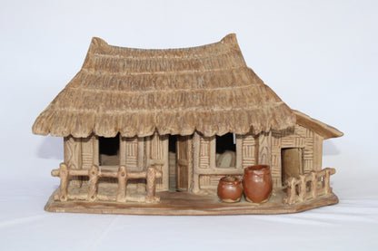 Ceramic Bonsai House | Miniature Village Hut for Bonsai Landscape | Decorative Bonsai Accessory