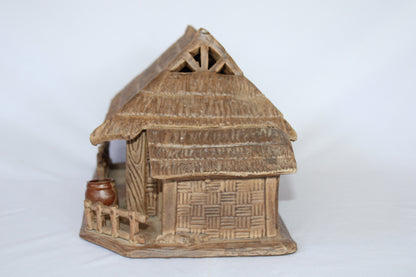 Ceramic Bonsai House | Miniature Village Hut for Bonsai Landscape | Decorative Bonsai Accessory