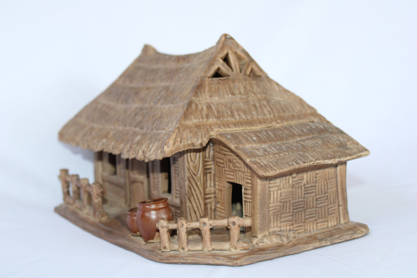 Ceramic Bonsai House | Miniature Village Hut for Bonsai Landscape | Decorative Bonsai Accessory