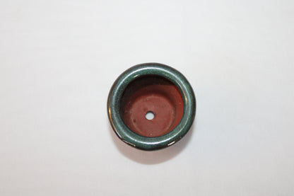 Mini Round Glossy Green Ceramic Bonsai Pot | Vietnam Imported Small Succulent Planter | Premium Indoor Bonsai Container