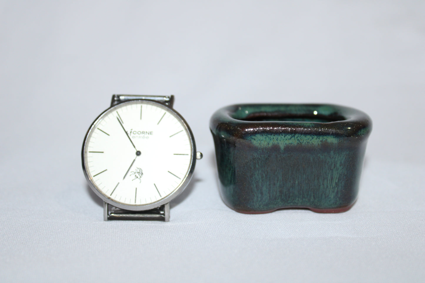 Premium Vietnam Ceramic Mini Bonsai Pot | Glazed Green Designer Succulent Planter | Small Indoor Bonsai Pot