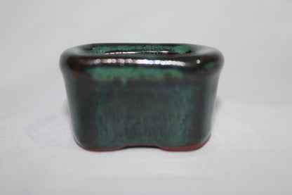 Premium Vietnam Ceramic Mini Bonsai Pot | Glazed Green Designer Succulent Planter | Small Indoor Bonsai Pot