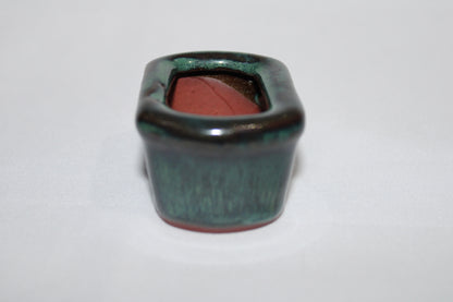 Premium Vietnam Ceramic Mini Bonsai Pot | Glazed Green Designer Succulent Planter | Small Indoor Bonsai Pot