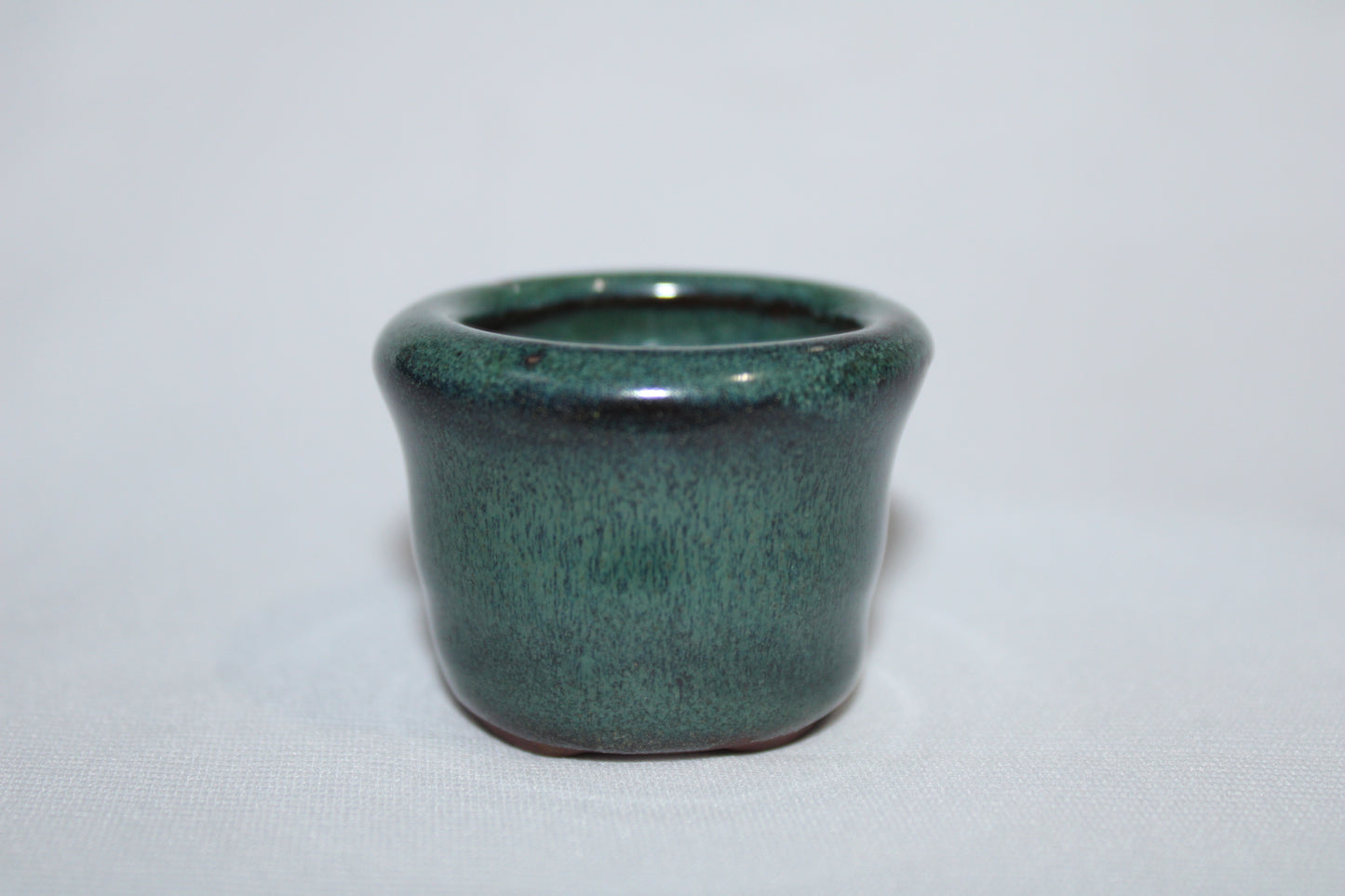 Mini Round Vietnam Ceramic Bonsai Pot | Glossy Green Glaze Succulent Planter | Small Indoor Bonsai Container