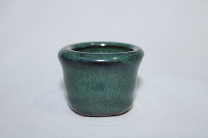Mini Round Vietnam Ceramic Bonsai Pot | Glossy Green Glaze Succulent Planter | Small Indoor Bonsai Container