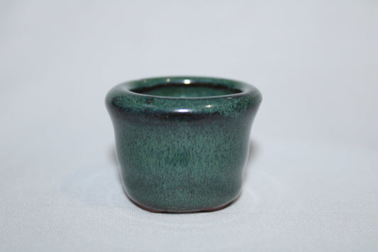 Mini Round Vietnam Ceramic Bonsai Pot | Glossy Green Glaze Succulent Planter | Small Indoor Bonsai Container