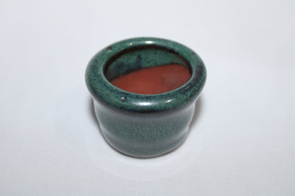 Mini Round Vietnam Ceramic Bonsai Pot | Glossy Green Glaze Succulent Planter | Small Indoor Bonsai Container