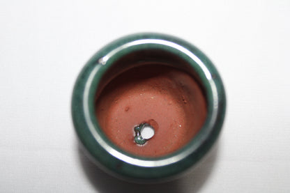 Mini Round Vietnam Ceramic Bonsai Pot | Glossy Green Glaze Succulent Planter | Small Indoor Bonsai Container