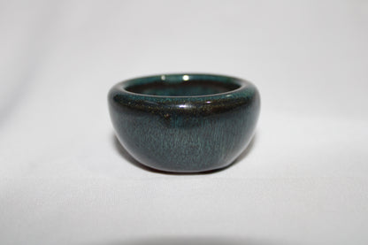 Mini Round Deep Ceramic Bonsai Pot | Glossy Green Designer Planter | Imported Small Succulent Pot for Indoor Decor