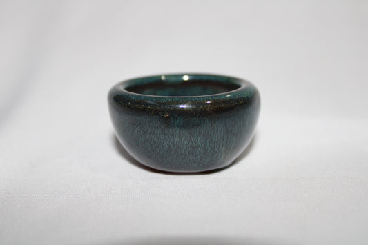 Mini Round Deep Ceramic Bonsai Pot | Glossy Green Designer Planter | Imported Small Succulent Pot for Indoor Decor