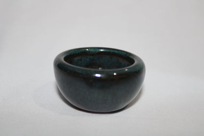 Mini Round Deep Ceramic Bonsai Pot | Glossy Green Designer Planter | Imported Small Succulent Pot for Indoor Decor