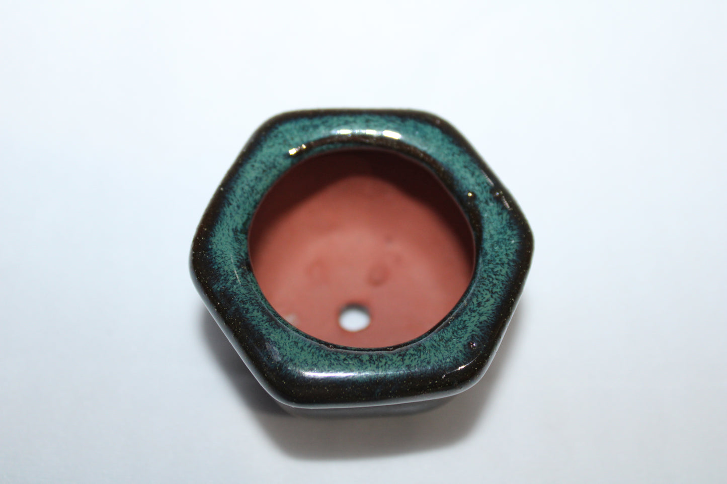 Premium Mini Designer Ceramic Bonsai Pot | Glossy Emerald Green Finish | Unique Handcrafted Indoor Planter (With Drainage Hole)