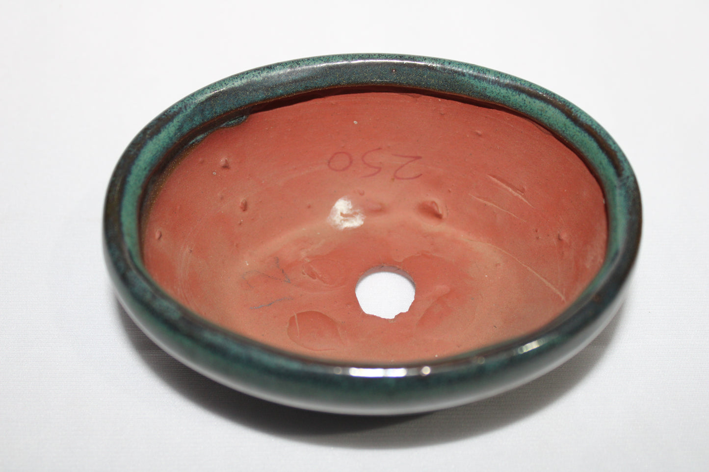 Premium Round Ceramic Bonsai Pot | Imported Shallow Planter | Green Glazed Finish | Bonsai Training Pot with Drainage Hole