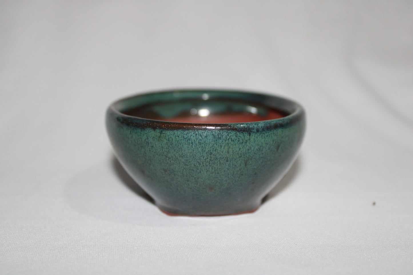 Premium Round Ceramic Bonsai Pot | Imported Shallow Planter | Green Glazed Finish | Bonsai Training Pot with Drainage Hole