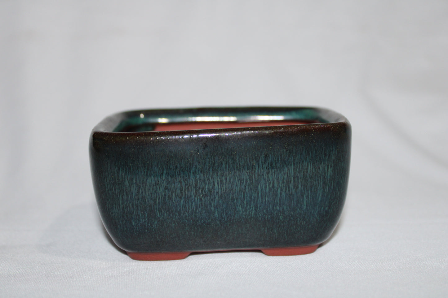 Premium Rectangular Ceramic Bonsai Pot | Imported Glazed Planter | Deep Green Finish | Bonsai Training Container with Drainage Hole