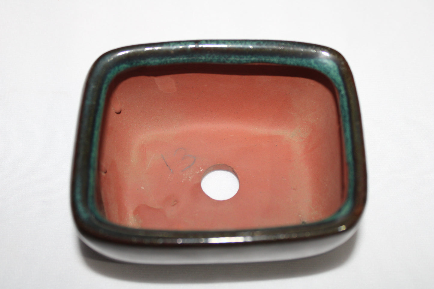 Premium Rectangular Ceramic Bonsai Pot | Imported Glazed Planter | Deep Green Finish | Bonsai Training Container with Drainage Hole