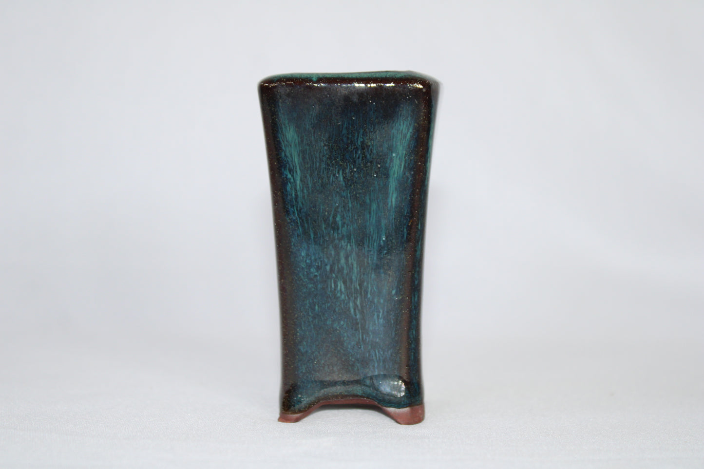 Premium Cascade Ceramic Bonsai Pot | Tall Vertical Design | Imported Glazed Bonsai Planter | Deep Green Finish with Drainage Hole